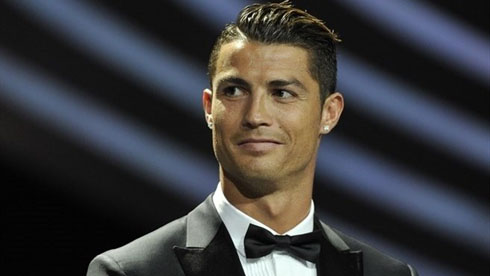 Cristiano Ronaldo wearing a tuxedo in a gala
