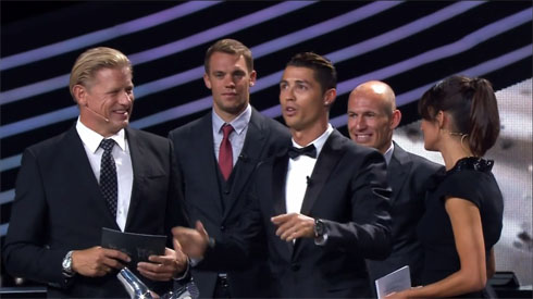 Cristiano Ronaldo and Melanie Winiger, at the UEFA gala
