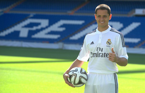 Chicharito presentation day in Real Madrid