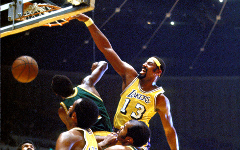 Wilt Chamberlain in a Lakers vs Celtics NBA finals