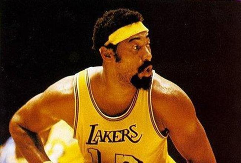 Wilt Chamberlain playing for the LA Lakers