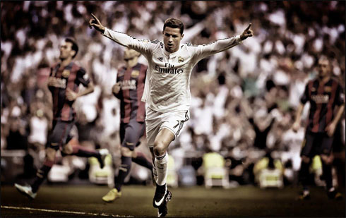 Cristiano Ronaldo reaction aftr tying the game against Barça