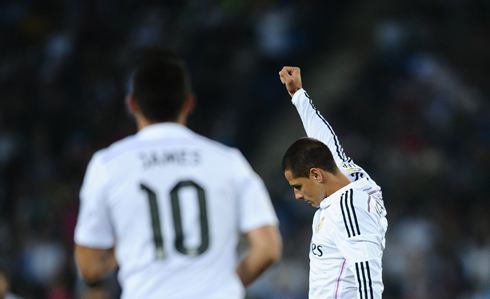 Javier Hernández celebrating Real Madrid goal
