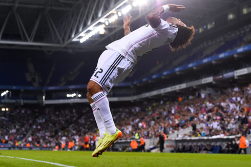 Marcelo back flip celebrations in Real Madrid