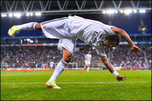 Marcelo funny goal celebration in Real Madrid