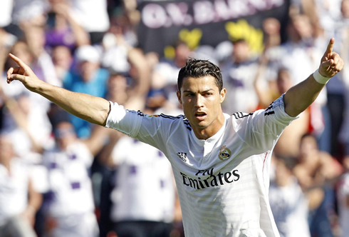 Cristiano Ronaldo celebrating a Real Madrid goal