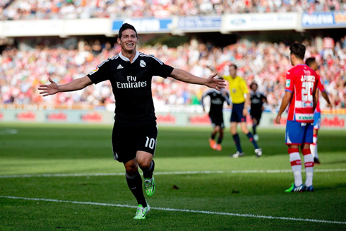 James Rodríguez celebrating Real Madrid goal