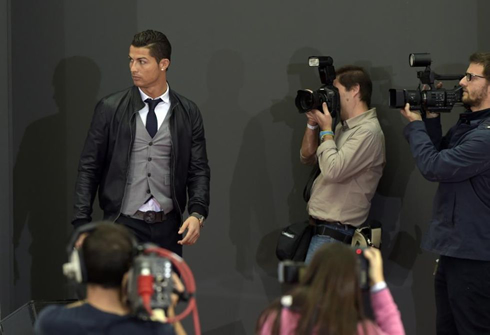 Cristiano Ronaldo waiting to receive his awards at the annual MARCA gala ceremony