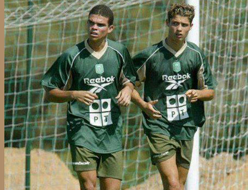 Pepe and Cristiano Ronaldo in Sporting CP, in 2002-2003