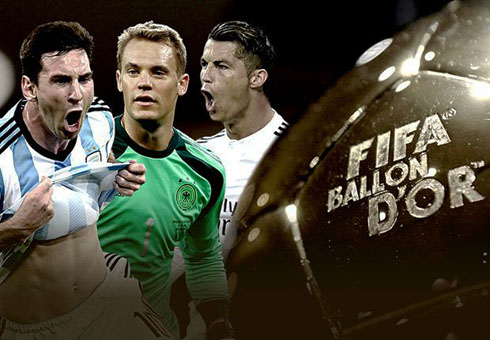 Messi, Neuer, Ronaldo, FIFA Ballon d'Or 2014 wallpaper