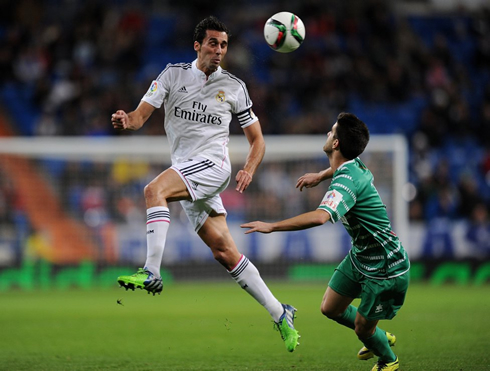 Alvaro Arbeloa in action, in Real Madrid vs Cornella