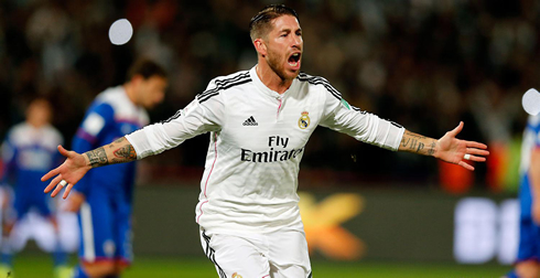 Sergio Ramos after scoring another important header for Real Madrid