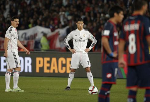Cristiano Ronaldo getting ready to take a free-kick