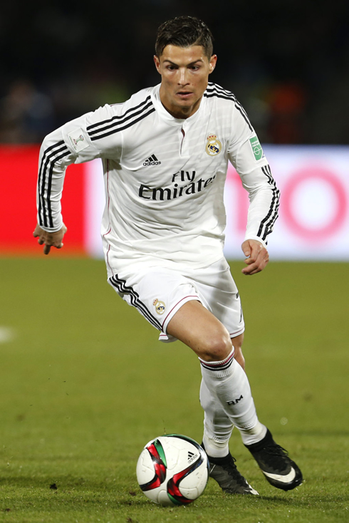 Cristiano Ronaldo playing in the FIFA Club World Cup final, in 2014