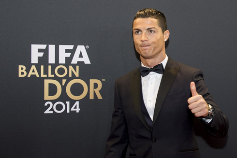 Cristiano Ronaldo arriving at the FIFA Ballon d'Or 2014 gala