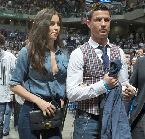 Cristiano Ronaldo and Irina Shayk attending a sports event
