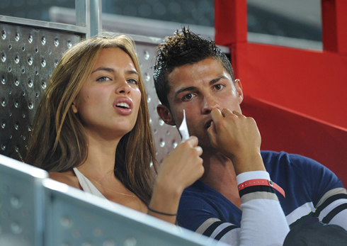 Cristiano Ronaldo and Irina Shayk watching tennis