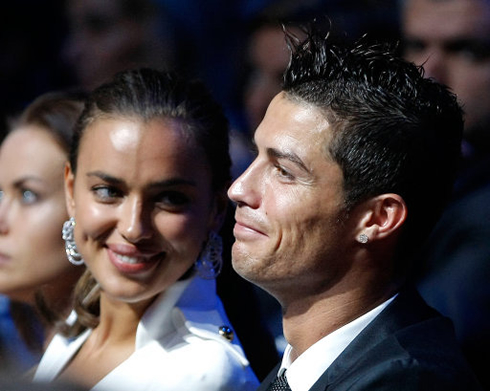 Irina Shayk smiling at Cristiano Ronaldo