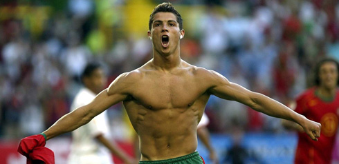 Cristiano Ronaldo shirtless in the EURO 2014