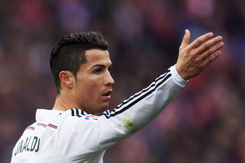 Cristiano Ronaldo reacts in a Spanish League game