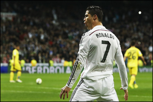 Cristiano Ronaldo celebrates his goal in Real Marid vs Villarreal