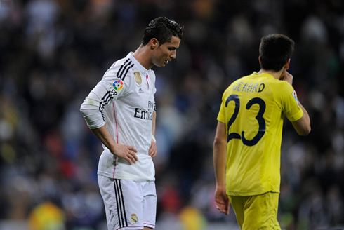 Cristiano Ronaldo puts his head down after Real Madrid concedes a goal
