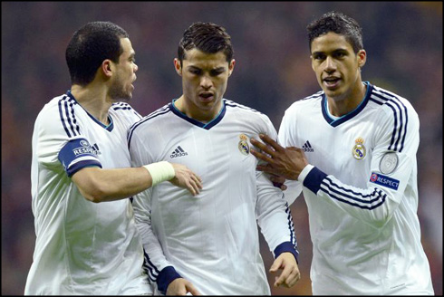 Pepe, Cristiano Ronaldo and Varane in Real Madrid