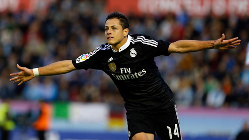 Chicharito after scoring in Celta Vigo 2-4 Real Madrid