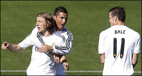 Cristiano Ronaldo, Luka Modric and Gareth Bale