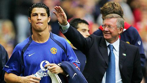 Cristiano Ronaldo next to Sir Alex Ferguson