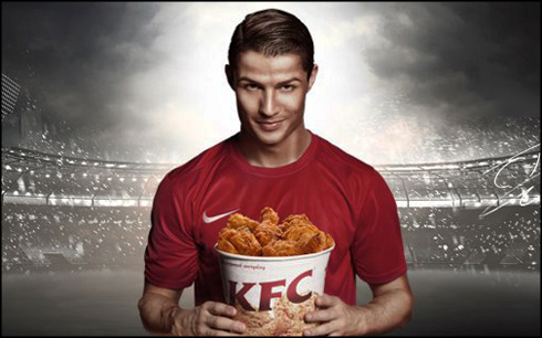 Cristiano Ronaldo eating fast food from KFC