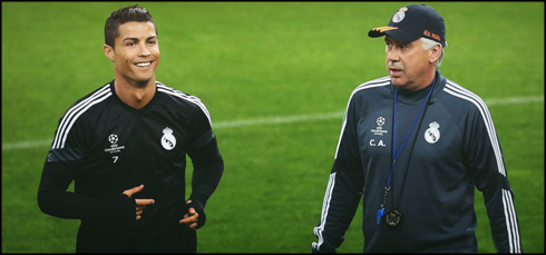 Cristiano Ronaldo and Ancelotti in Turin