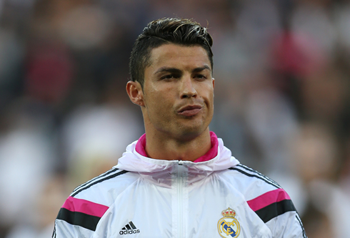 Cristiano Ronaldo showing his disapproval with his facial expression