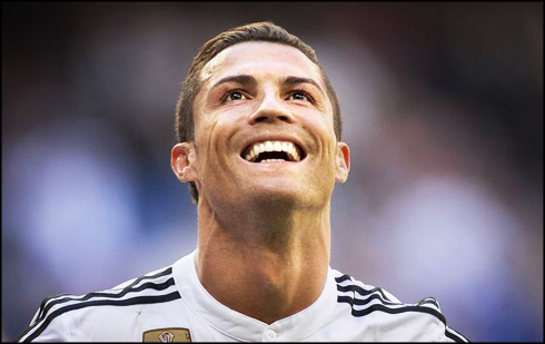 Cristiano Ronaldo smiling to the sky