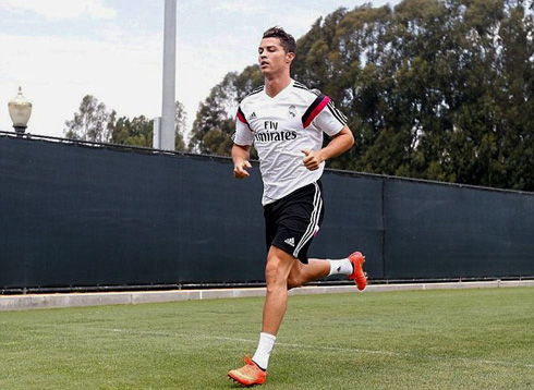 Cristiano Ronaldo doing cardio in a training session for Real Madrid