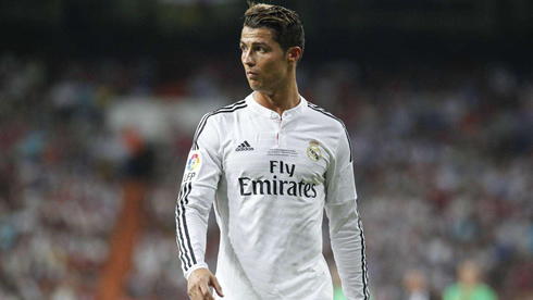 Cristiano Ronaldo in a Real Madrid jersey in 2014-2015