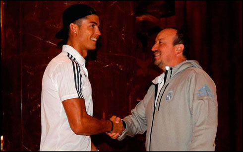 Cristiano Ronaldo and Rafael Benítez meeting in 2015