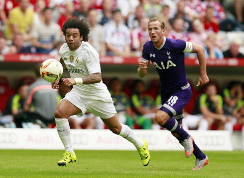 Harry Kane chasing Marcelo in Real Madrid 2-0 Tottenham