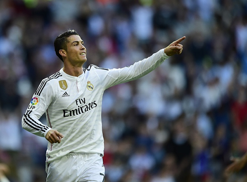 Cristiano Ronaldo pointing at someone