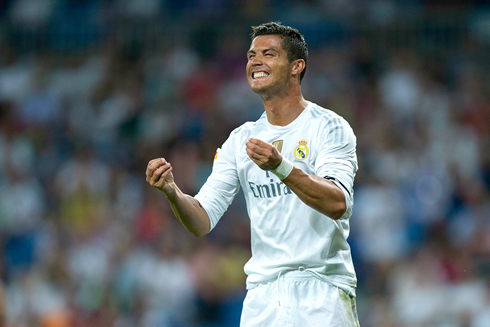 Cristiano Ronaldo reacts in frustration