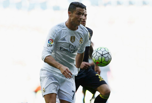 Cristiano Ronaldo playing for Real Madrid in 2015