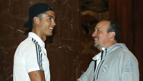 Cristiano Ronaldo and Rafa Benítez getting along