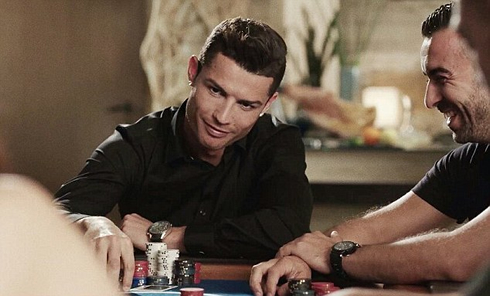 Cristiano Ronaldo playing poker after signing for PokerStars