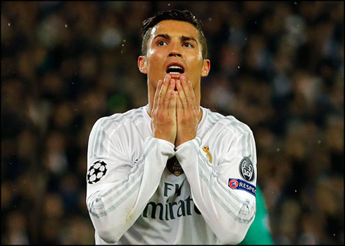 Cristiano Ronaldo shows his frustration after missing a scoring chance