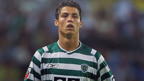 Cristiano Ronaldo playing for Sporting in 2003