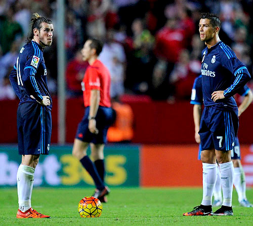 Gareth Bale and Cristiano Ronaldo not looking any happy
