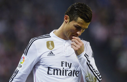 Cristiano Ronaldo thinking about his actions