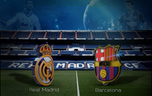 Real Madrid vs Barcelona 3d logos