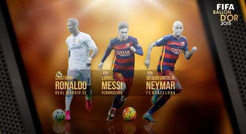 Wallpaper FIFA Ballon d'Or 2015 - Ronaldo, Messi and Neymar