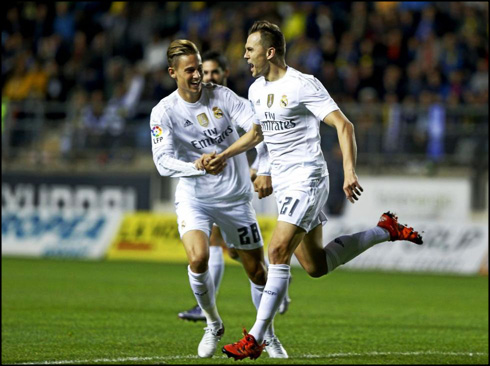 Cheryshev celebrating his goal for Real Madrid against Cadiz, in the Copa del Rey 2015